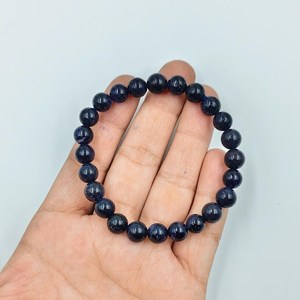 Perles Rondes en Lapis Lazuli Naturel Poli Bleu Blanc ORGANIC GEMS SP0118 en Gros pour la Fabrication de Bracelets et Bijoux Artisanaux - Product Image 4
