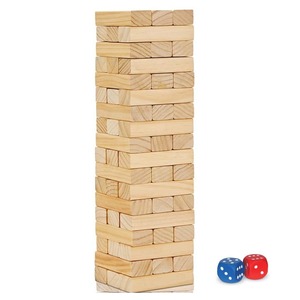 Jeu de construction de blocs en bois, jeu de dextérité pour toute la famille, 2 joueurs, coins carrés, design durable - Product Image 3