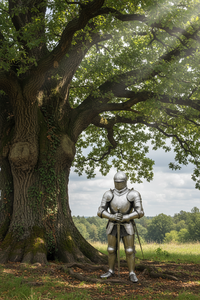 Armadura medieval de la mejor calidad, tipo Sugarloaf, en acero dulce de calibre 18, con acabado pulido, tamaño completo, aproximadamente 7 pies, con acabado pulido. - Product Image 2