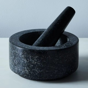 Luxury Marble Mortar Pestle Polished Stone <b>Grinder</b> For Crushing Spices <b>Herbs</b> Seeds Kitchen Equipment - Product Image 1
