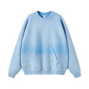 Sudadera Extra Grande para Hombre, Cuello Redondo, 100% Algodón, Color Sólido, con Bolsillo, Informal, Tejida, de Invierno, Secado Rápido, Ecológica - Product Image 4