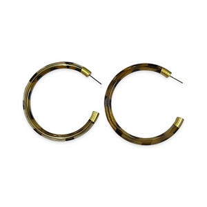 Boucles d'oreilles créoles en corne de tortue, style mignon, grandes et rondes, bijoux ouverts pour l'occasion d'anniversaire des enfants - Product Image 2