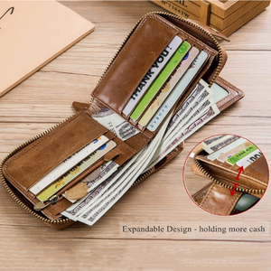 Tarjetero Bifold Multifuncional de Cuero Genuino con Protección RFID Antirrobo, Diseño Personalizado, Venta al Por Mayor, con Empaque de Marca Personalizada - Product Image 6