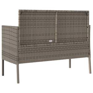 Banc de jardin en rotin PE 44,5 po x 24 po x 34,3 po avec rangement, banc de patio extérieur pour jardin, design contemporain, style moderne - Product Image 6