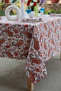 Customized Block Print Picnic <b>Table</b> Cloth Wholesale 100% Cotton Tablecloth for <b>Party</b> Morden Rectangular <b>Table</b> Cover - Product Image 5