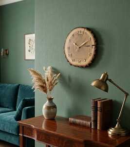 Reloj de Pared Grande de Roble, Reloj de Pared Rústico de Madera, Madera Auténtica, 11 Pulgadas, Corte de Madera, Decoración del Hogar, Arte Mural Único Hecho a mano. Natural Cra - Product Image 1