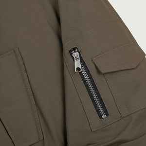 Chaqueta Bomber de Alta Calidad para Hombre con Cierre de Cremallera, Diseño Personalizado, Cuello Alto y Tela de Lona para Invierno, Venta al Por Mayor - Product Image 3