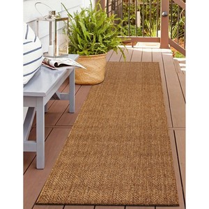 Alfombra de Yute para Exteriores, Rectangular, de Color Sólido, Estilo Costero, Tejido Plano, con Base de Goma Antideslizante - Product Image 5