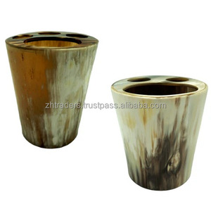 Soporte para cepillo de dientes de cuerno de búfalo hecho a mano soporte y organizador de baño de cuerno natural para decoración de tocador moderna - Product Image 2