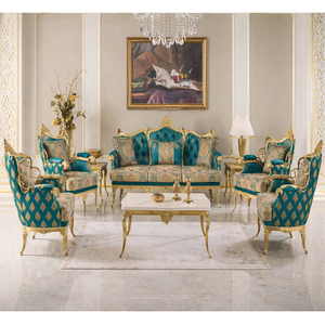 ชุดเฟอร์นิเจอร์ห้องนั่งเล่นสไตล์บาโรก ชุดโซฟาสไตล์อิตาลียอดนิยม เฟอร์นิเจอร์ห้องนั่งเล่นแกะสลักด้วยมือแบบราชวงศ์ ผู้ส่งออกจากแคลิฟอร์เนีย - Product Image 1