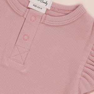 ชุดบอดี้สูทแขนสั้นยืดหยุ่นไม้ไผ่ออร์แกนิคสีชมพูบลัช - Product Image 3