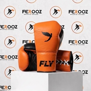 Gants de boxe en cuir véritable blanc et noir de qualité supérieure avec fermeture à lacets et auto-agrippante, anti-UV, respirants et absorbant l'humidité - Product Image 5