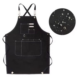 Tablier de barbier et de peintre sans manches en toile imperméable personnalisée de haute qualité et sangles en cuir véritable - Product Image 2