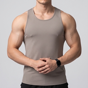 Camiseta Deportiva sin Mangas para Hombre, Diseño Frontal Personalizado, Precio Económico, Poliéster/Nailon, Color Sólido, Ecológica, Transpirable, Cuello Redondo - Product Image 1
