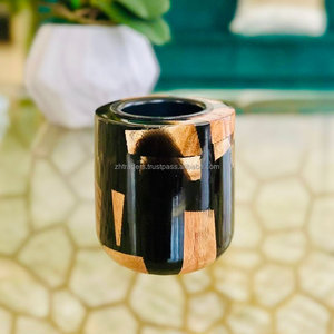 Brûleur Mubkhar en bois de résine époxy haut de gamme pour Oud et charbon de bois Porte-encens arabe fait à la main Ramadan & Eid Fragrance Gift Set - Product Image 4