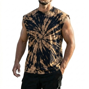 Débardeur Homme Premium 100% Coton Respirant Tie-Dye Streetwear Grammage Lourd Col Rond Personnalisable Effet Délavé Vintage - Product Image 1