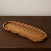 Plateau rectangulaire en bois élégant pour décoration moderne, design Art Déco, utilisation mariage et maison, plateau de service multifonctionnel, bois naturel