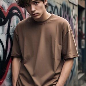 Fabricante de alta calidad con logotipo de su propia marca Camiseta de peso pesado personalizada Camiseta de algodón lavada vintage 100% para hombres suelta - Product Image 2