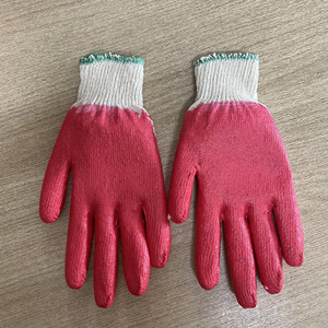ถุงมือยางเคลือบหลายสีแบบเวียดนาม ป้องกันการบาด ป้องกันการลื่น ใช้ซ้ำได้ ถุงมือถักเคลือบยางลาเท็กซ์ผสมฝ้าย 10 คู่ สำหรับทำสวน ป้องกันมือ - Product Image 1