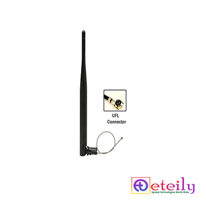 ETEILY High Gain 2.4GHz 5dBi Rubber Duck Antenna With 1.13mm Cable (L-10CM ) + UFL Connector (Movable Body) Made in India - Product Image 1