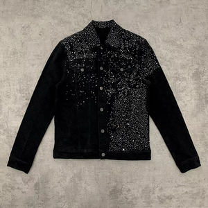 Nouvelle arrivée : Veste en jean professionnelle d'hiver respirante, imperméable, à séchage rapide, col rond, avec strass sur le devant, haute qualité, prix raisonnable - Product Image 3