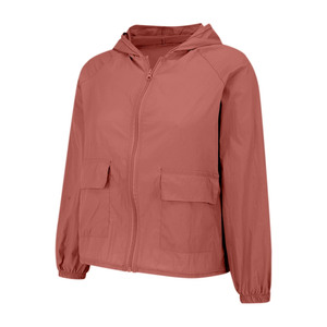 Veste légère à capuche et fermeture éclair pour femme, couleur unie, décontractée, manches longues, vêtement d'extérieur printemps avec poches latérales, en polyester - Product Image 2