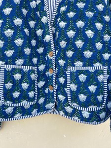 Indian Handmade 100% Cotton Eco-Friendly Quilted Anti-Wrinkle Breathable Quick Dry Front Pocket <b>Covered</b> <b>Button</b> Winter Regular - Product Image 3
