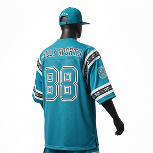 Camiseta de fútbol para hombre, poliéster, malla transpirable, paneles laterales que absorben la humedad, impresión de logotipo personalizado, 100% algodón, corte holgado, estampada. - Product Image 5