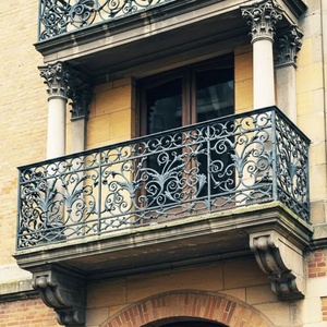 <b>Flooring</b>-Mounted Modern Solid Iron Balcony Railing Anti-Theft Rust Resistant Design Villa Outdoor Use DIY Installation 3-Year - Product Image 6