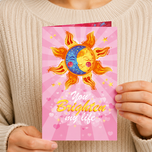 Carte pop-up 3D Lune et Soleil, design personnalisé pour la Saint-Valentin, faite à la main, design amour et cœur, cartes de vœux pour la Saint-Valentin - Product Image 5