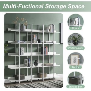 Libreria a 5 Ripiani in Stile Industriale Vintage, Scaffale Aperto per Casa e Ufficio, Struttura in Metallo e Pannelli in MDF, Recensioni Video Disponibili (Vecchio SKU) - Product Image 6