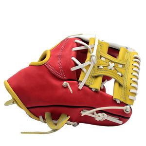 <b>Baseball</b> <b>Glove</b> Red White Yellow Full Finger H-Web Design Durable Comfortable Non-Woven Fabric Left Handed Throw 33 Inch - Product Image 2
