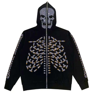 Sudadera con capucha unisex verde personalizada con cremallera completa, bolsillo sólido, oversize, 100% algodón, forro polar ecológico, de fábrica OEM, para invierno - Product Image 1