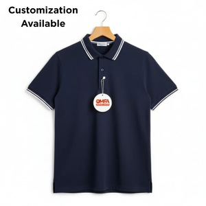 Polo en polyester à manches courtes pour homme, tricoté, brodé, uni, à bords renforcés - Durable, respirant et infroissable - Product Image 1