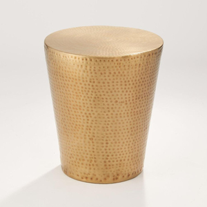 Tabourets Industriels Ottomans en Métal Doré, Design Contemporain, Meubles d'Appoint Faits à la Main pour Salon et Usage Domestique - Product Image 1