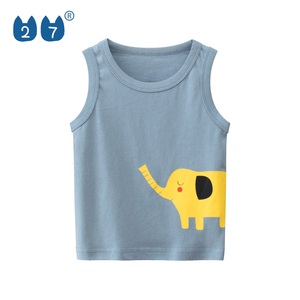 Cartoon Animal Printed Men's <b>Knitted</b> <b>Tank</b> <b>Top</b> O-Neck Casual Style Multiple Colors Available - Product Image 2
