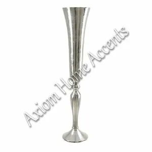 Artisanal Aluminum Metal <b>Vase</b> with Unique Transparent <b>Glass</b> Glaze for Modern Home Office Accents and Decor Handcrafted - Product Image 4