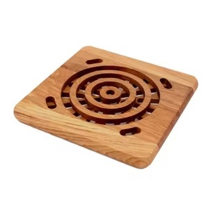 Square Wooden <b>Trivet</b> With Star Cutout Design Heat Resistant Table Mat Modern Decorative Coaster For Kitchen Use <b>Trivets</b> - Product Image 2