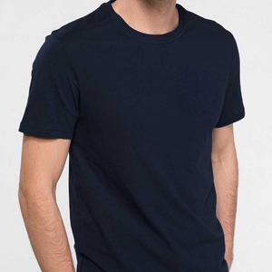 เสื้อยืดคอกลมแขนสั้นผู้ชาย สีกรมท่า ผ้าฝ้ายเจอร์ซีย์ ทรงปกติ สไตล์ลำลอง สีพื้น ทอแบบเรียบ - Product Image 4