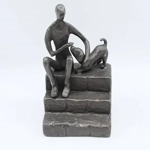 Sculpture ronde abstraite en aluminium plaqué or de qualité supérieure, pièce de décoration artistique pour les espaces de vie modernes des appartements - Product Image 2