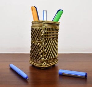 Brass Pencil Stand Top Designer Office Products 2 Pieces Promotional Best <b>Table</b> Pen Stand Modern Design - Product Image 2