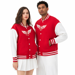 Unisex Red Varsity <b>Jacket</b> <b>White</b> Sleeves Custom Logo Letterman <b>Jacket</b> Casual Baseball Bomber <b>Jacket</b> for <b>Men</b> Women - Product Image 1