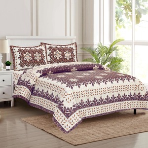 Parure de draps en coton de qualité supérieure, imprimée à la main au motif floral Marwad, personnalisable, 300 fils, 1,8 m, toutes saisons, résistante à la décoloration - Product Image 1