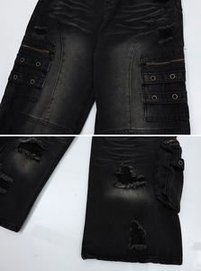 Vaqueros Cargo de Mujer Vintage Personalizados de Cintura Baja y Pierna Ancha, Lavados, de Ajuste Holgado, Transpirables, Estilo Urbano, Pantalones de Mezclilla de Verano - Product Image 6