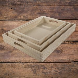 Bandeja de Servir Rectangular de Madera, Bandeja de Servir Hecha a Mano, Diseño Minimalista, Madera Maciza con Acabado Pulido, Platos y Vajilla - Product Image 5