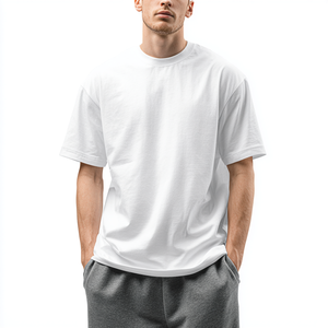 Camiseta Oversize para Hombre, Corte Holgado y Relajado, Algodón Jersey, Cuello Redondo, Manga Corta, Estilo Urbano, Informal, Cómoda para Uso Diario - Product Image 2