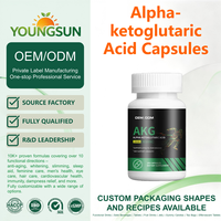 Capsules d'acide alpha-cétoglutarique (AKG) de haute pureté 1000 mg, antioxydant, longévité, anti-âge, santé cellulaire, fabriquées au Guangdong