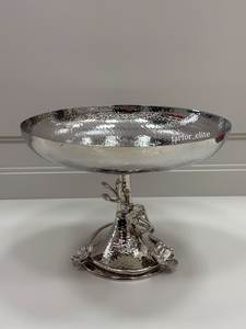 Gold Metal Decorative <b>Bowl</b> with Grapevine Leaf Stem Base Handmade Polished Fruit <b>Salad</b> <b>Serving</b> <b>Bowl</b> Luxury <b>Bowls</b> For Tableware - Product Image 2