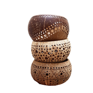 Portavelas de té de cáscara de coco respetuoso con el medio ambiente, decoración moderna personalizada para el hogar, cuencos de categoría de características sostenibles - Product Image 1