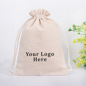 Custom Logo Cotton <b>Drawstring</b> Pouch <b>Bag</b> <b>Small</b> Recyclable Gift Packaging Accessory For Jewelry Organizer - Product Image 2